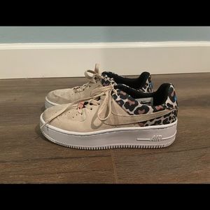 Custom Cheetah and Tan Nike Airforce 1